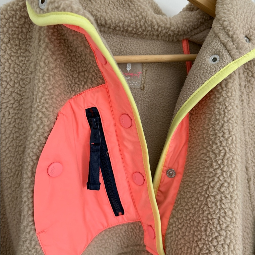 Free People Tan Fleece Hit the Slopes Pullover Jacket - Picture 7 of 7